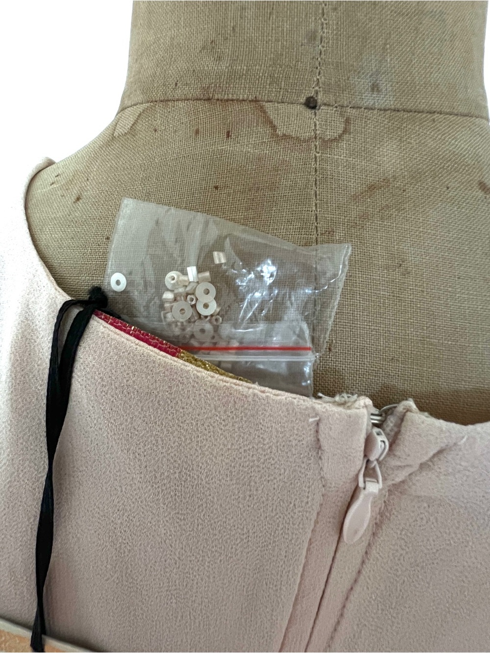 Maya Blush-Beige Sequin Embellished Mini Dress - Picture 5 of 8
